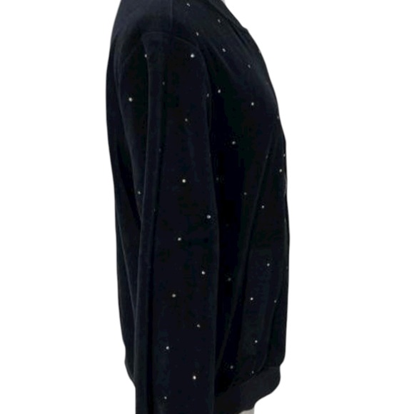 MICHAEL Michael Kors Black Embellished Velour Bomber Jacket - Picture 4 of 10